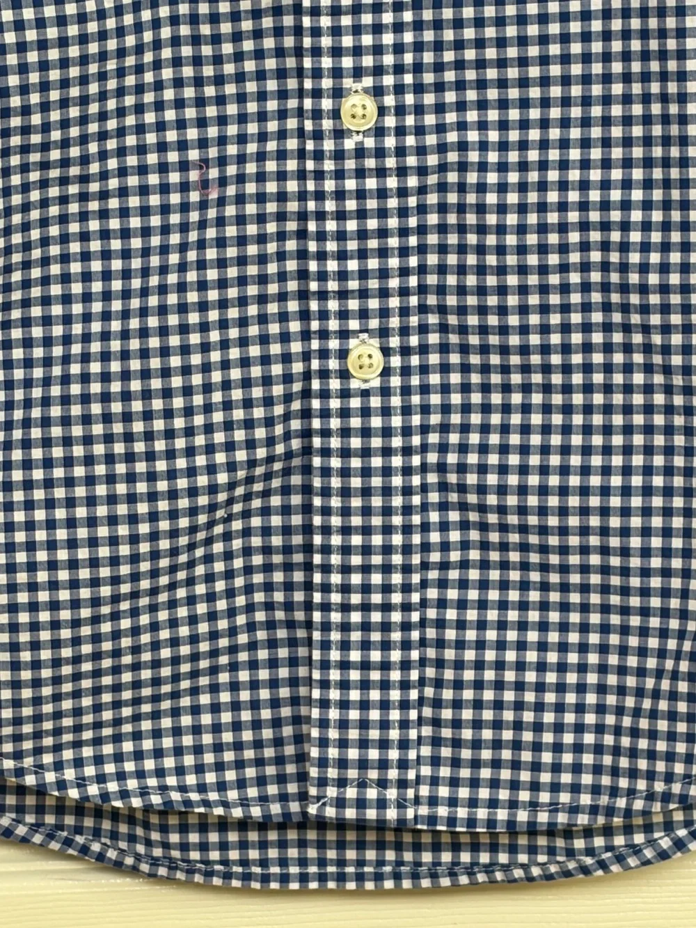 Ralph Lauren Boys M Cotton Poplin Shirt Blue White Gingham Button Down Preppy
